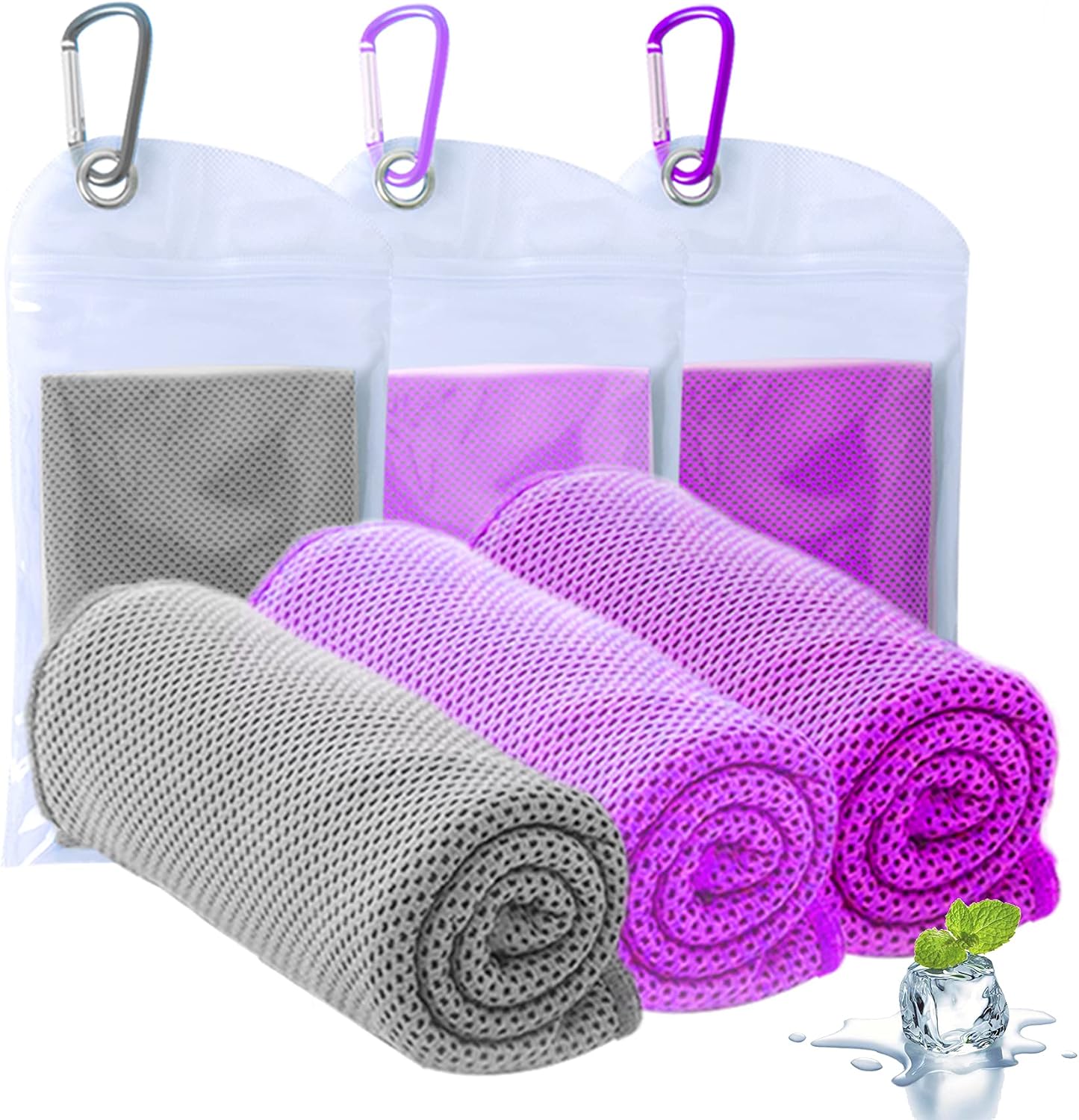 ICECUUL Quick Dry Towel 3 Packs (44"x15") Cooling Rags Microfiber Towel,Disney Cooling Towel for Neck,Vacation,Athletes,Yoga,Sports,Gym,Workout,Camping,Fitness,Running,Golf,110x38cm