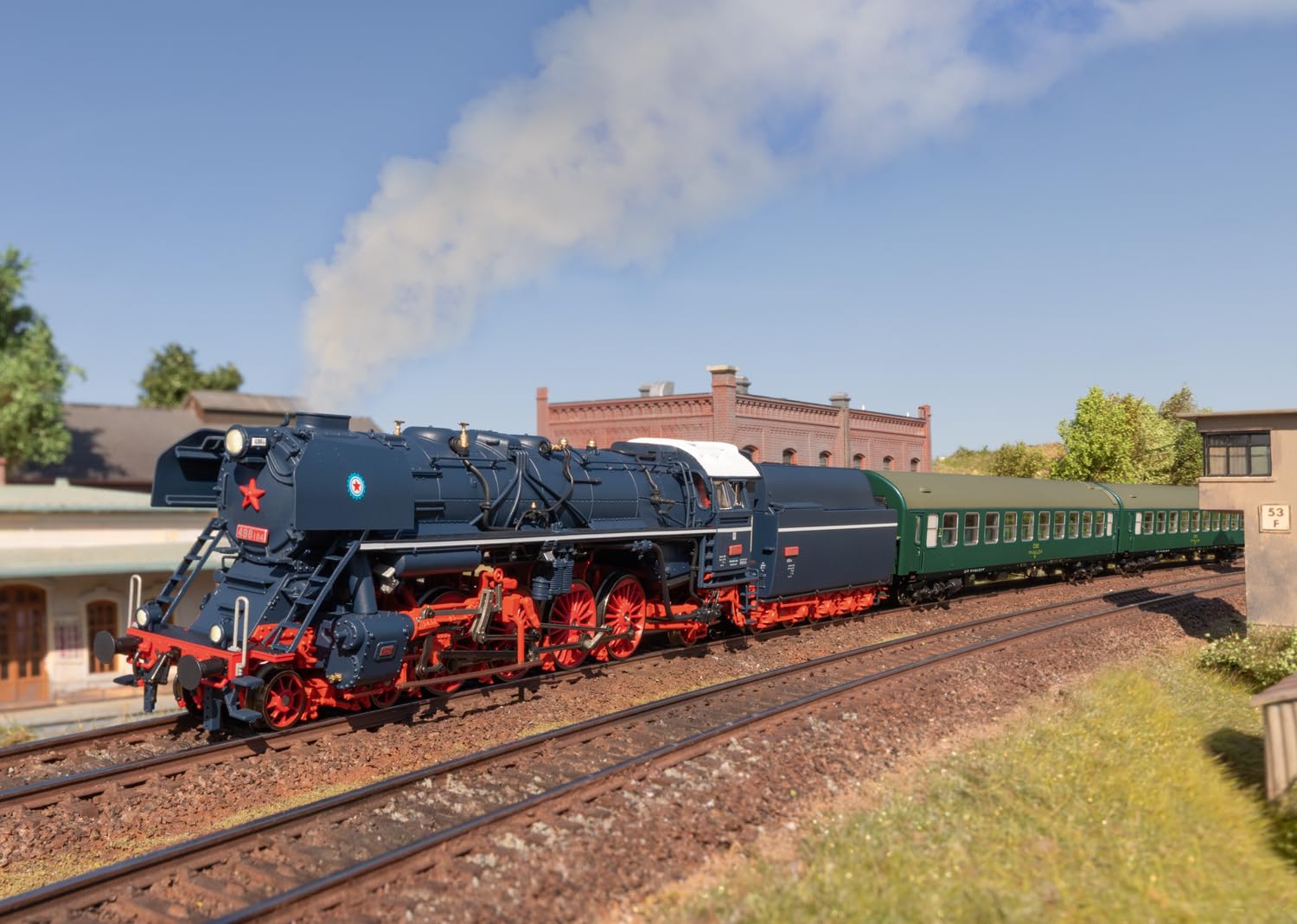 Märklin H0 - Museumszug (Dampflokomotive „Albatros“ mit Vier Personenwagen) - mfx+ Digital-Decoder - Sound, Licht & Rauch - Filigrane Metallkonstruktion – Epoche VI - 26498