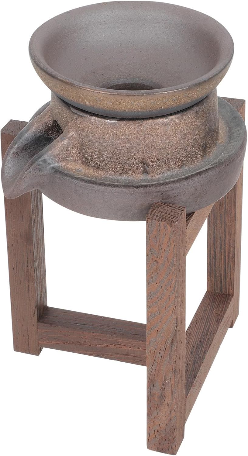 INOOMP Creative Retro Tea Infuser with Crude Pottery and Wood Material Practical Tea Leaf Filter