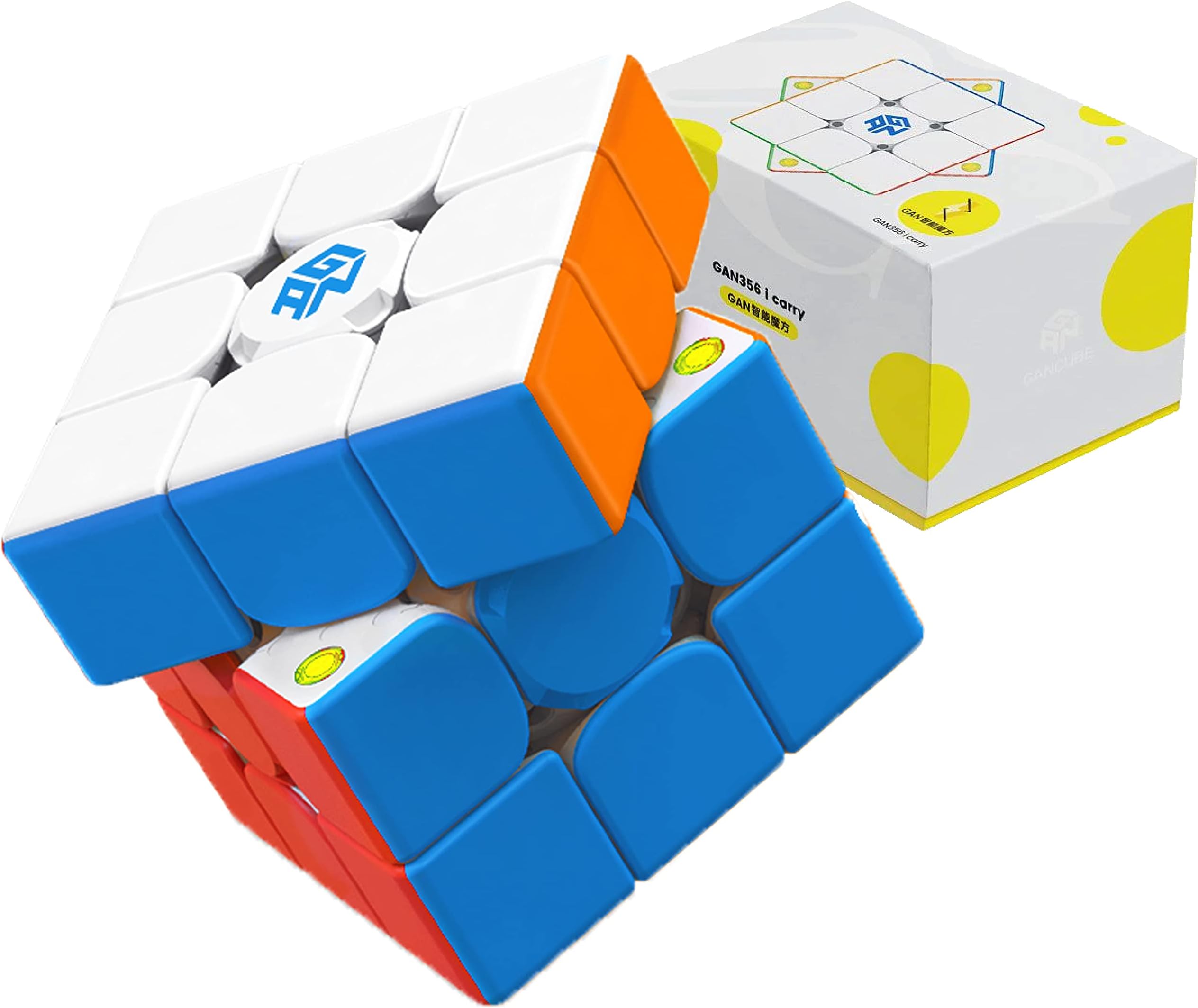 CuberShop GAN 356 i Carry Smart Speed Cube, Gans Ai 3X3 Magnetic Intelligent Bluetooth Stickerless 356i Cube Toys (Use with Robot & CubeStation App) iCarry 56*56*56mm (2.2*2.2*2.2 inches)