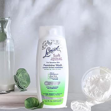 Lemisol Soft Feminine Wash, Fragrance-Free for Sensitive Skin, pH Balanced, Odor Control, 12.5 Fl Oz Bottle (Pack of 1)