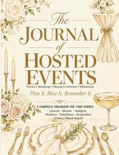 The Event Planner's Journal of Hosted Events: Plan, Track & Remember Every Celebration You Host — A Complete All-in-One Party Planning Notebook & Organizer for Parties, Weddings, Showers & Milestones