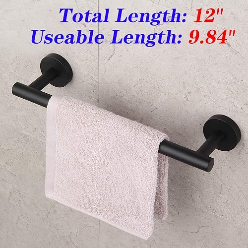 Miniatura 4 de GERZWY Juego de accesorios de baño de 4 piezas SUS 304 de acero inoxidable doble toallero soporte para papel higiénico Toallero Anillo Toallero