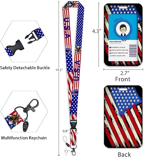 Miniatura 211 de Giancomics Black ID Badge Holder with Lanyard, Lanyards for ID Badges with Badge Reel Retractable Heavy Duty, Lanyard with ID Holder Keychain Clip