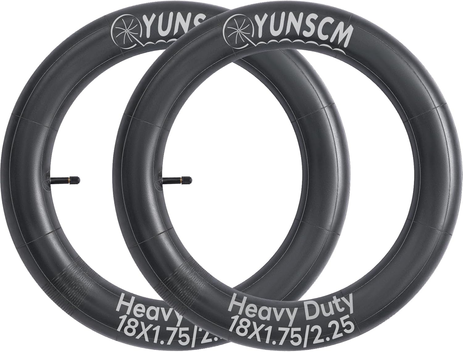 YUNSCM 2-PCS 18'' Bike Tubes 18x1.95 18x2.125 Heavy Duty 18" Bicyle Tubes Schrader Valve Replacement for 18x1.75/1.95/2.125/2.25 Bike Bicyle BMX Tire Tubes