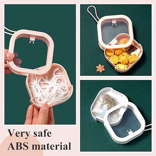 Miniatura 16 de Kathfly Organizador de lazos para el cabello blanco, 4 unidades, portátil, contenedor de almacenamiento para accesorios para el cabello, apilables