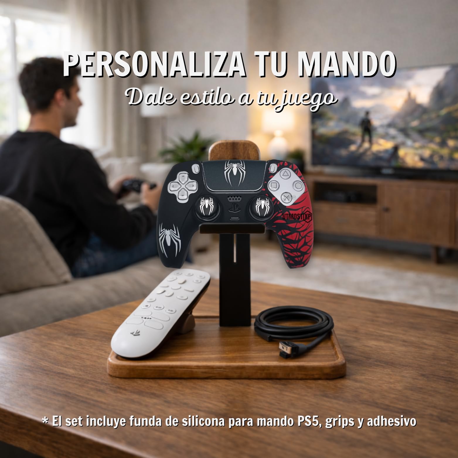 MME Cover Compatibile con Controller PS5, Silicone Morbido e Confortevole che Migliora la Presa, Accessori per Controller Play 5, Accessorio Compatibile con Controller Originale Play 5 (Rosso)