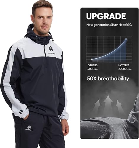 Miniatura 5 de HOTSUIT Traje de sauna para hombre, antidesgarros, traje de sudor para hombre, ligero, boxeo, entrenamiento, sauna, pantalones