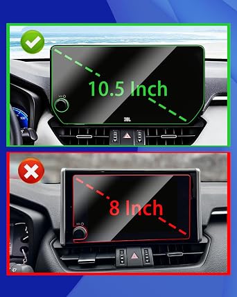 2pcs for 2025 RAV4 Screen Protector for 2023 2024 2025 Toyot a RAV4 XLE Premium/Limited/XSE Hybrid 10.5Inch JBL Accessories Tempered Glass Protective Film (NOT FOR RAV4 8Inch)