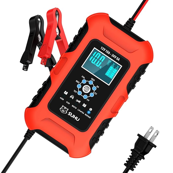 12V 24V 10A Smart Automatic Car Battery Charger Truck Pulse Repair AGM GEL UK | UK