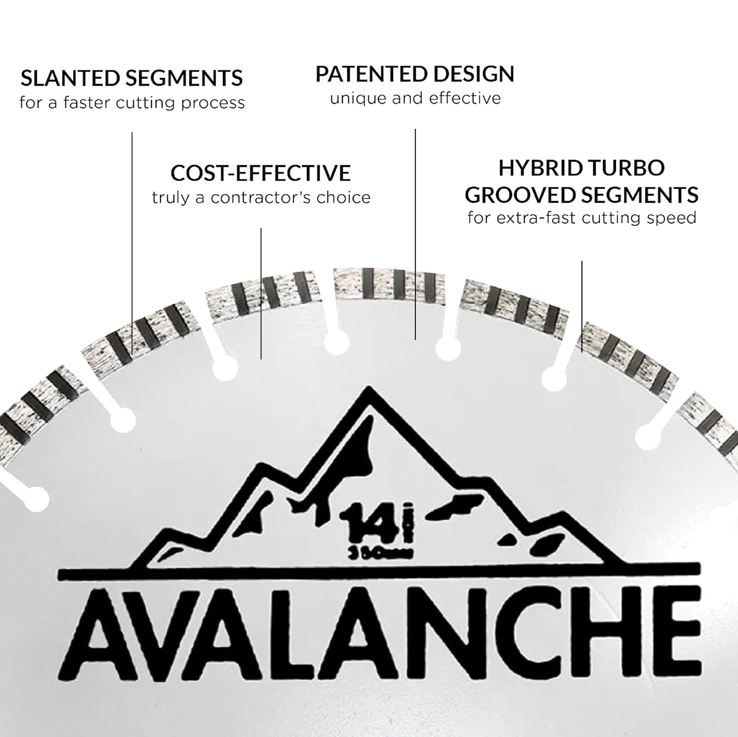 Avalanche Multifunctional Diamond Blade for Dry or Wet Cutting,14"
