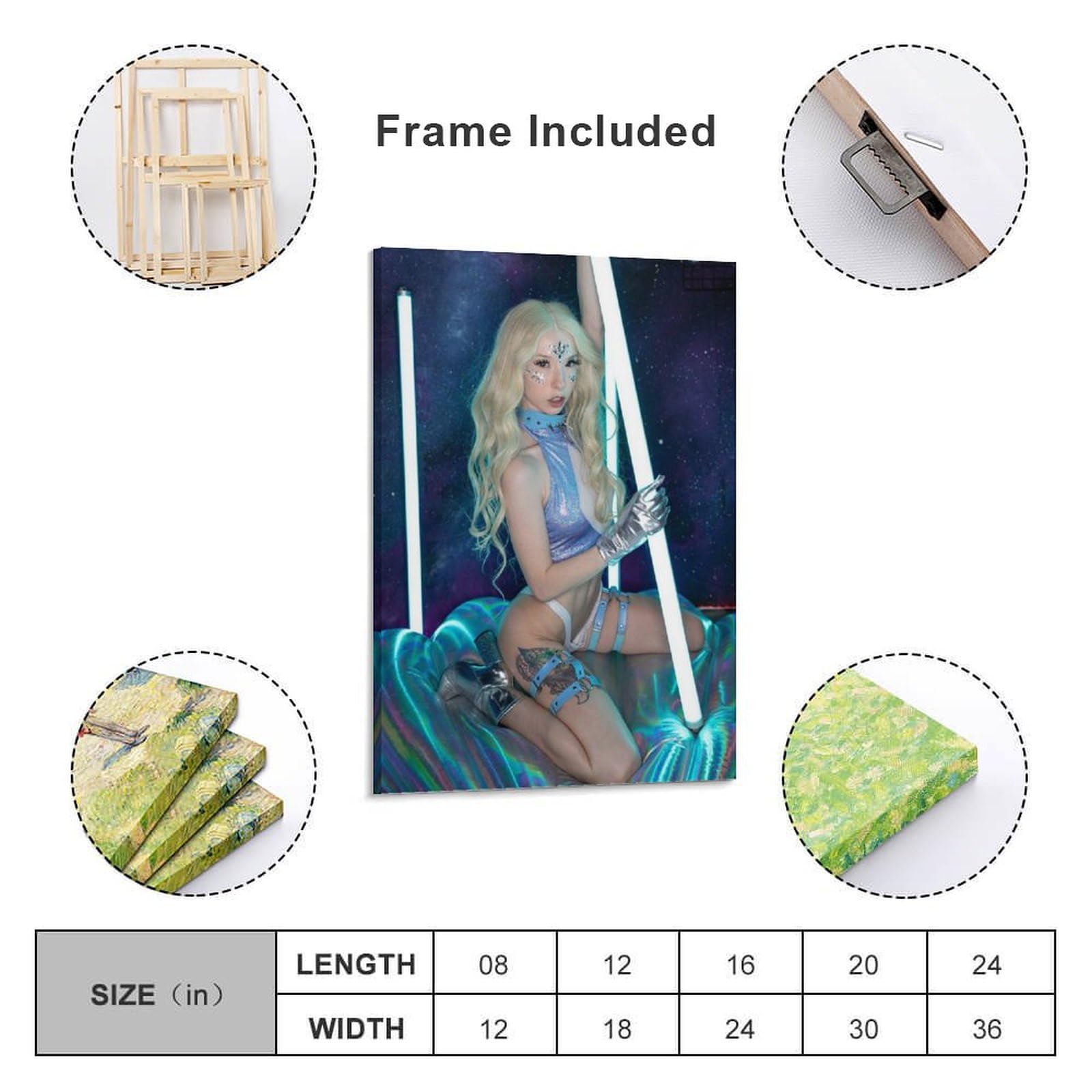 Sexy Actress Art Poster Kenzie Reeves Art Poster Canvas Wall Art