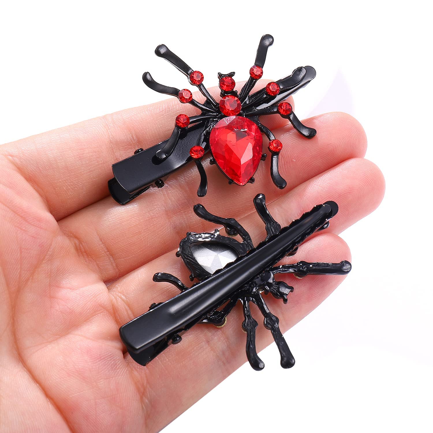 Halloween Spider Hair Clips Sparkle Crystal Spider Hairpins Rhinestone Long Alligator Clips for Women Girls Halloween Party Hair Accessory - Image 7