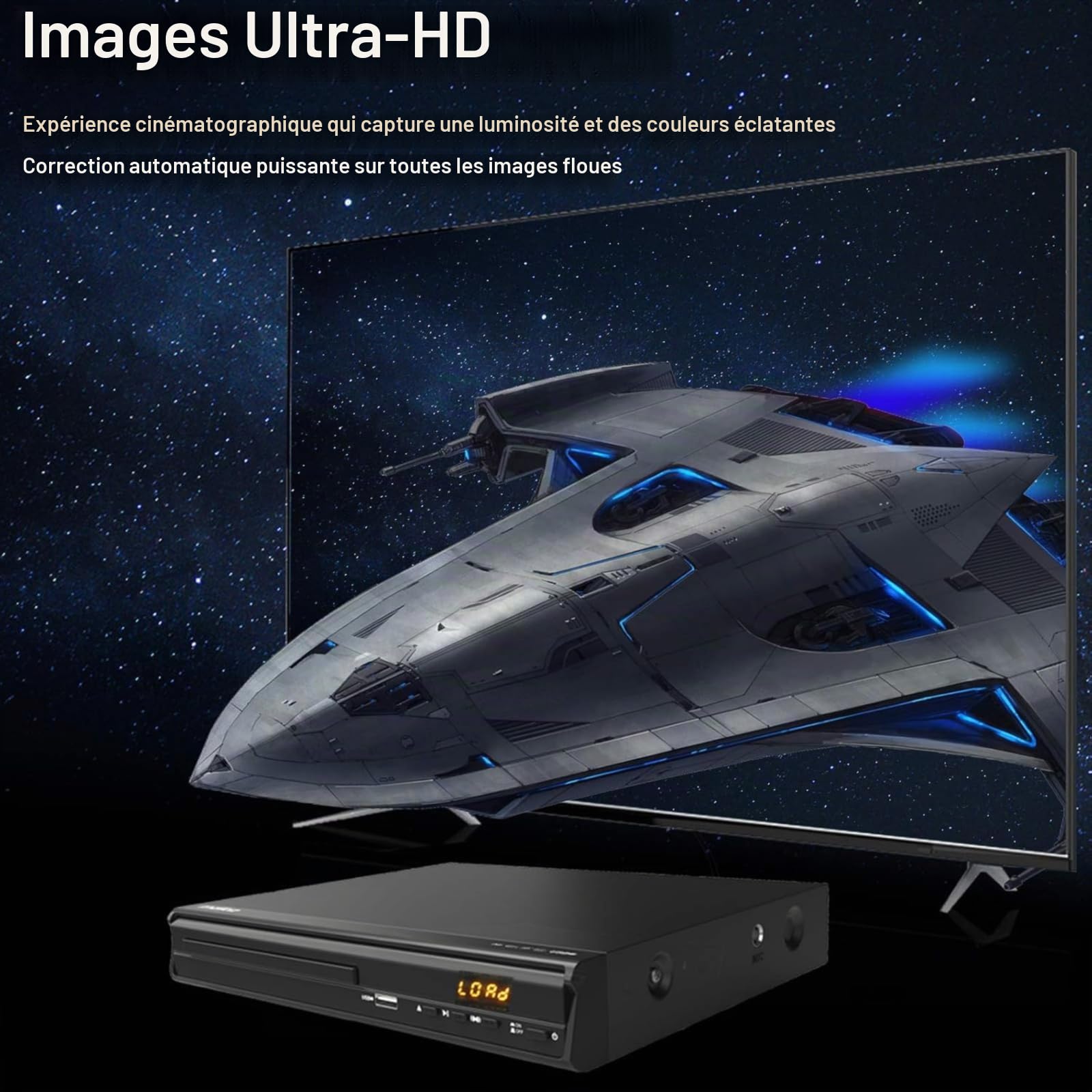 Lecteur DVD 1080P, All Région Lecteur DVD pour TV avec Connexion HDMI/AV | Entrée Microphone pour Karaoké à Domicile, Système NTSC/PAL, Câble HDMI et RCA Inclus, Télécommande