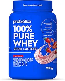 100% Pure Whey Zero Lactose (900G) - Morango, Probiótica