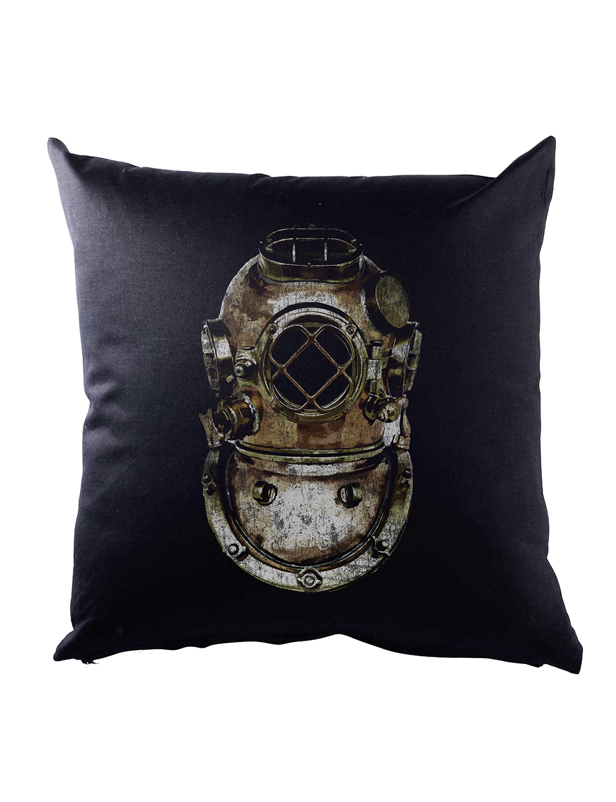Urban Backwoods Black Diver Helmet Decorative Pillow Cushion