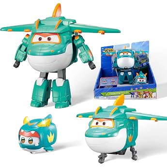 Super Wings EU770447 - Transforming Tino & Pet approx. 14.5 cm transformable toy figure with approx. 4.3 cm pet for children from 3 years