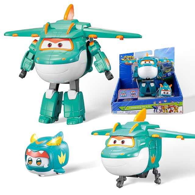 Super Wings Transforming Tino & Pet, Personajes Robot Transforming