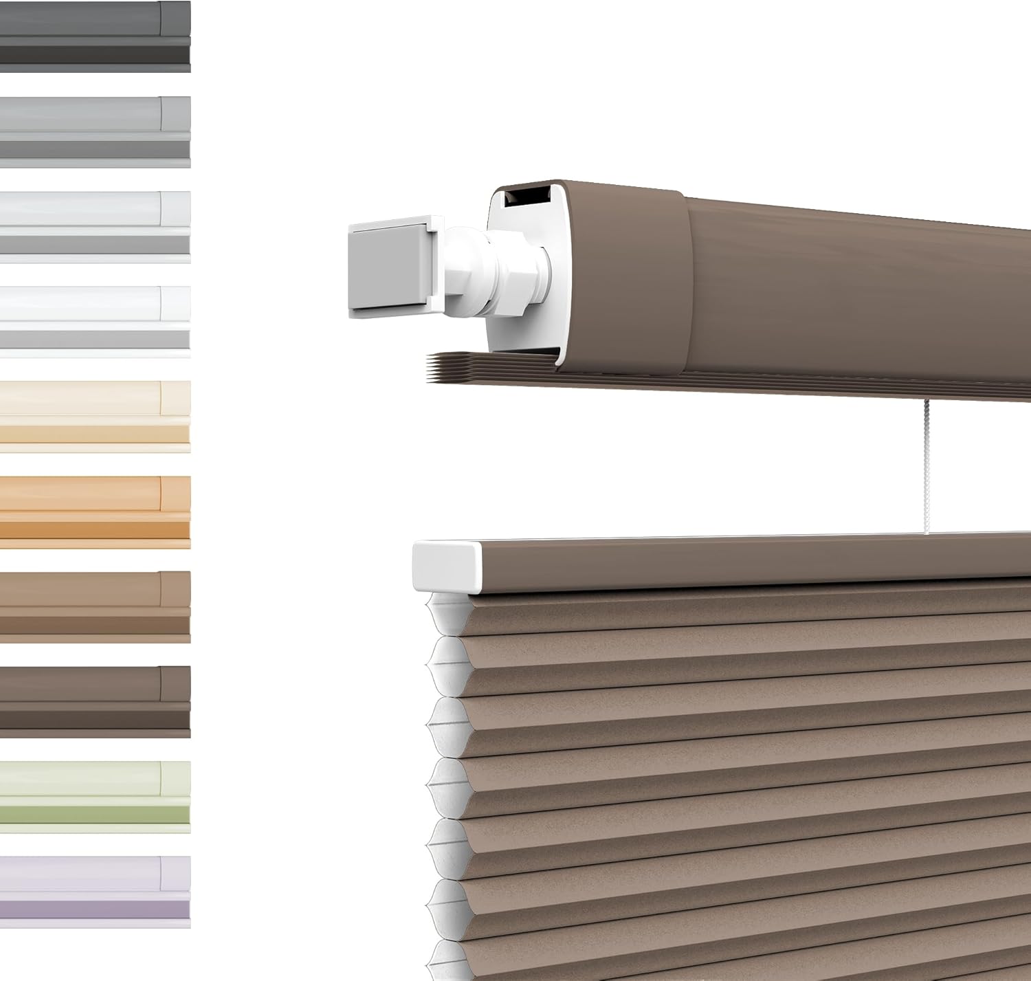 No Drill Top Down Bottom Up Cellular Shade, Cordless TDBU Honeycomb Blind for Window, No Drill, Easy Install, Thermal Insulated, Noise Reduction, for Home, Office, Light Filtering 35"W x 36"H