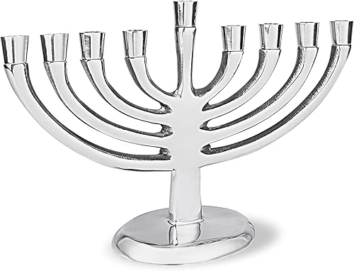 Miniatura 1 de Zion Judaica Elegante Menorah Elegante Vela Minorah para Hanukkah Utiliza Velas de Janucá estándar