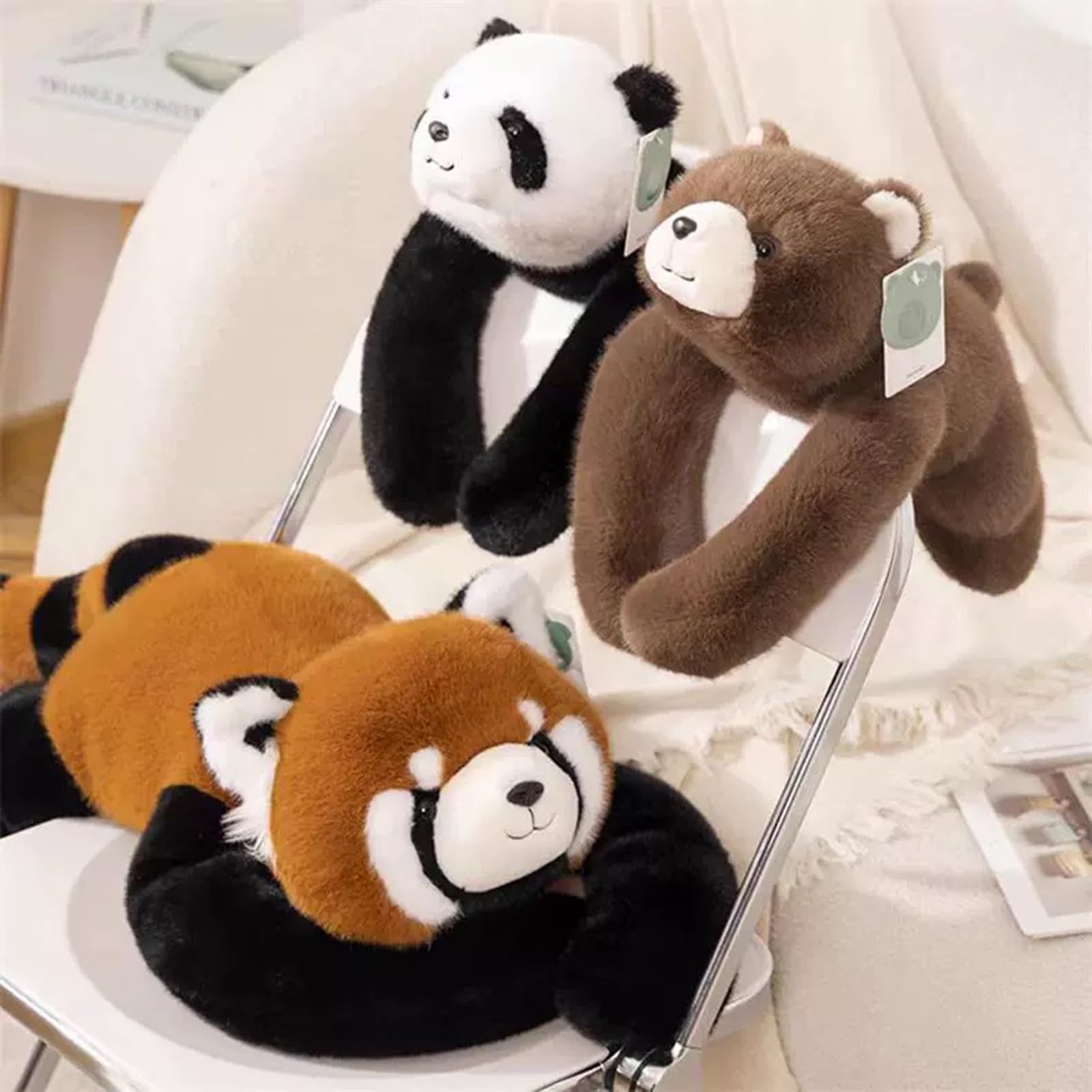 Niedliches Gewichtetes Kuscheltier,Weighted Faulheit Plush,Waschbär Plüschtier,Weich Kuscheltier Kissen, Geschenke Für Kinder Mädchen Junge (Braunbär,65cm)