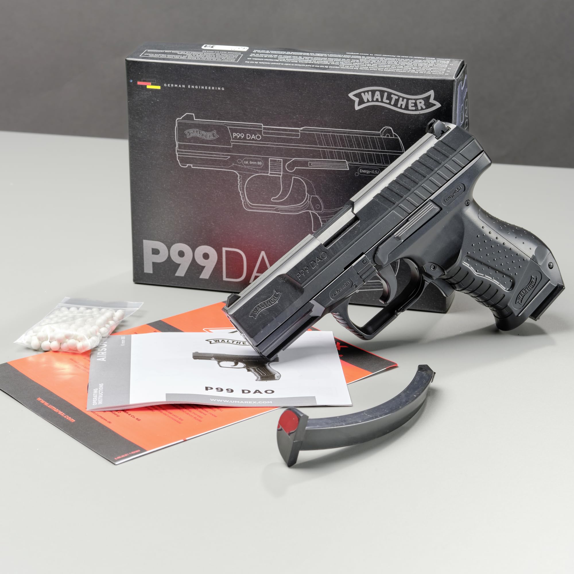 Walther Softair P99 DAO electric - Pistola softair con Maximum 0.5 Joule, nero, 180 mm