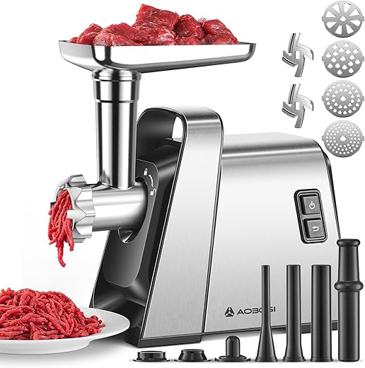 AAOBOSI 3000W Electric Meat Grinder, Electric Meat Mincer Machine with 2 Stainless...