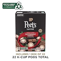 Vista 2 de Peet's Coffee, Flavored Coffee K-Cup Pods for Keurig Brewers - Peppermint Mocha 22 Count (1 Box of 22 K-Cup Pods)
