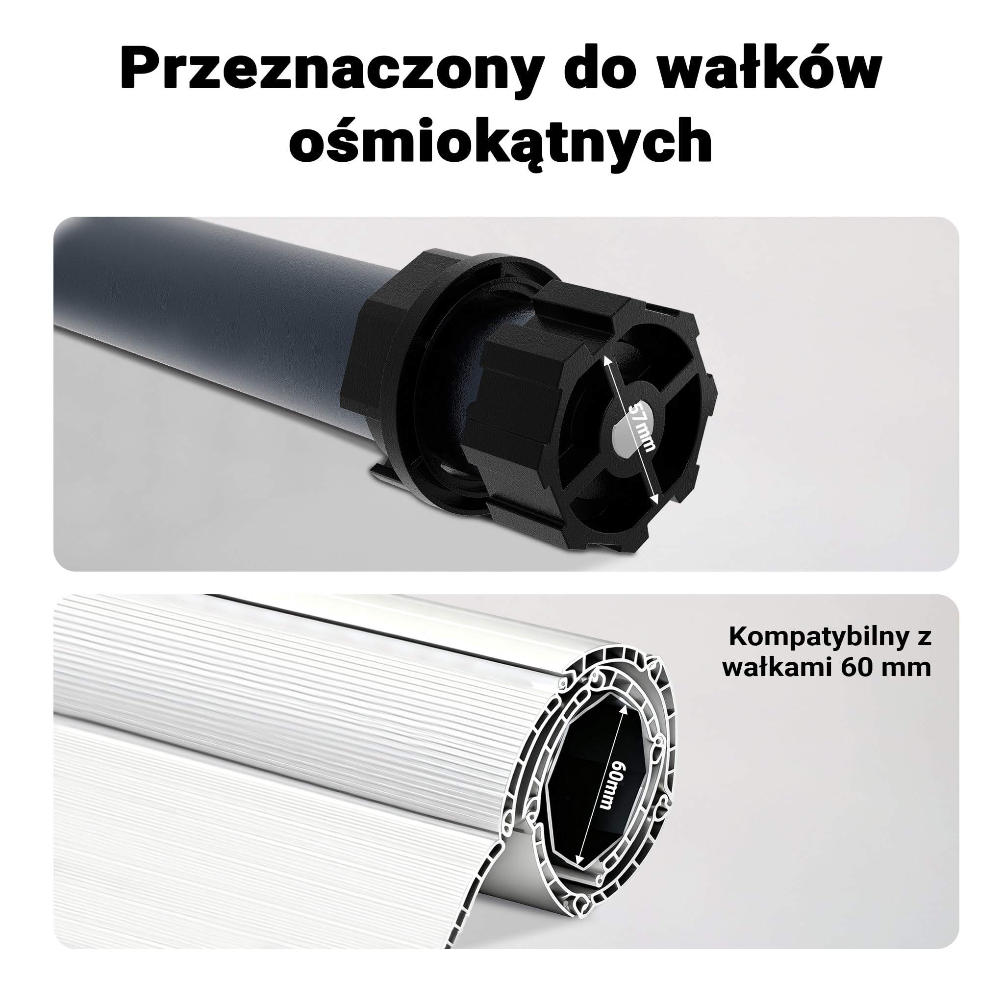 Silnik do rolet Wiltec 204 W 30 Nm z mechanicznym wyłącznikiem krańcowym i stopniem ochrony IP44 SW60, silnik do rolet elektrycznych