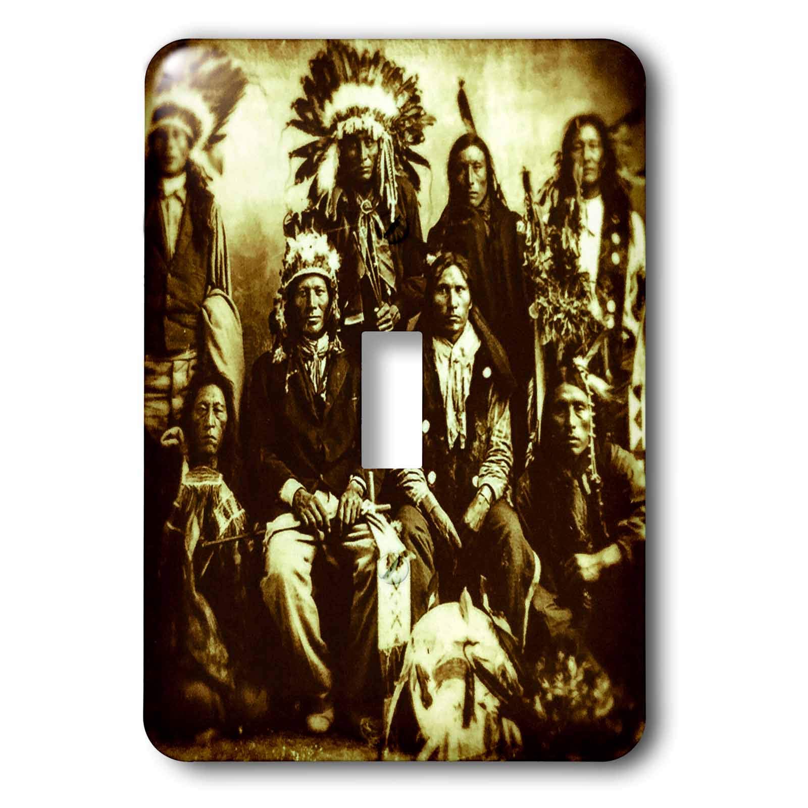 Cache pour interrupteur motif chefs du Sioux pour cacher un mur abîmé avec style