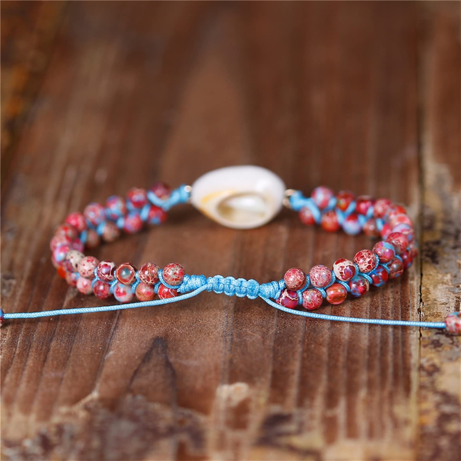 Pulsera única con dijes de Concha, Pulseras de macramé Trenzadas de Piedra Natural, Pulsera Envolvente con Cuentas apilables, joyería étnica para Mujeres, Pulsera, joyería