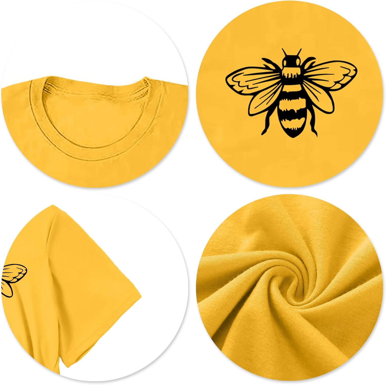 Bee Kind Women's T-Shirt: Cute Bee Graphic Shirt - Funny Inspirational Casual Tee - Image 5