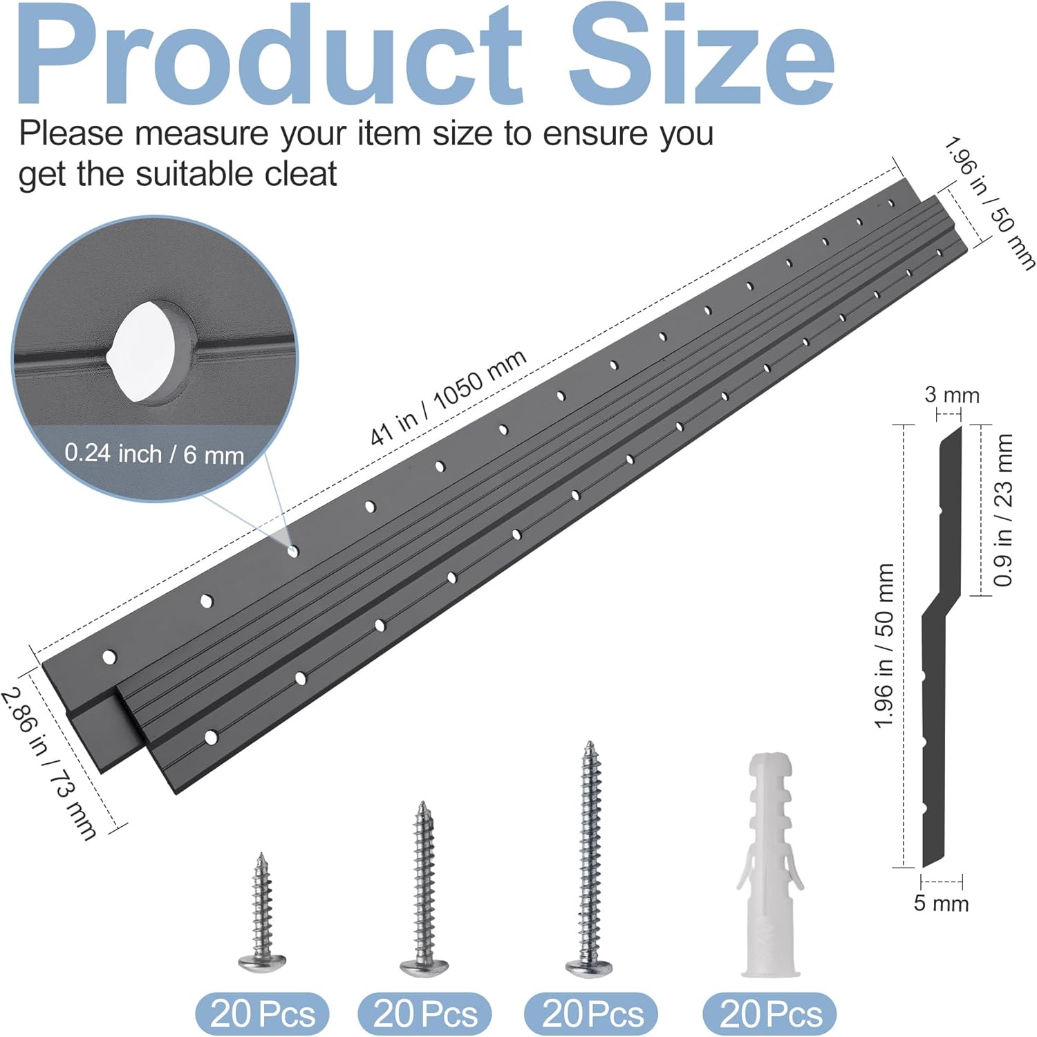 フレンチクリートハンガー 高耐久 41インチ - アルミニウム合金 Z クリップ ブラケット ヘビーミラー 取り付け金具 250ポン