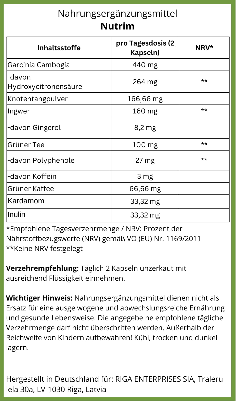 NUTRIM Superfood-Komplex – 5 x 60 vegane Kapseln mit Knotentang, Ingwer, Grünem Tee, Grünem Kaffee und Kardamom – natürliche Unterstützung für Ihre Ernährung - Nahrungsergänzungsmittel