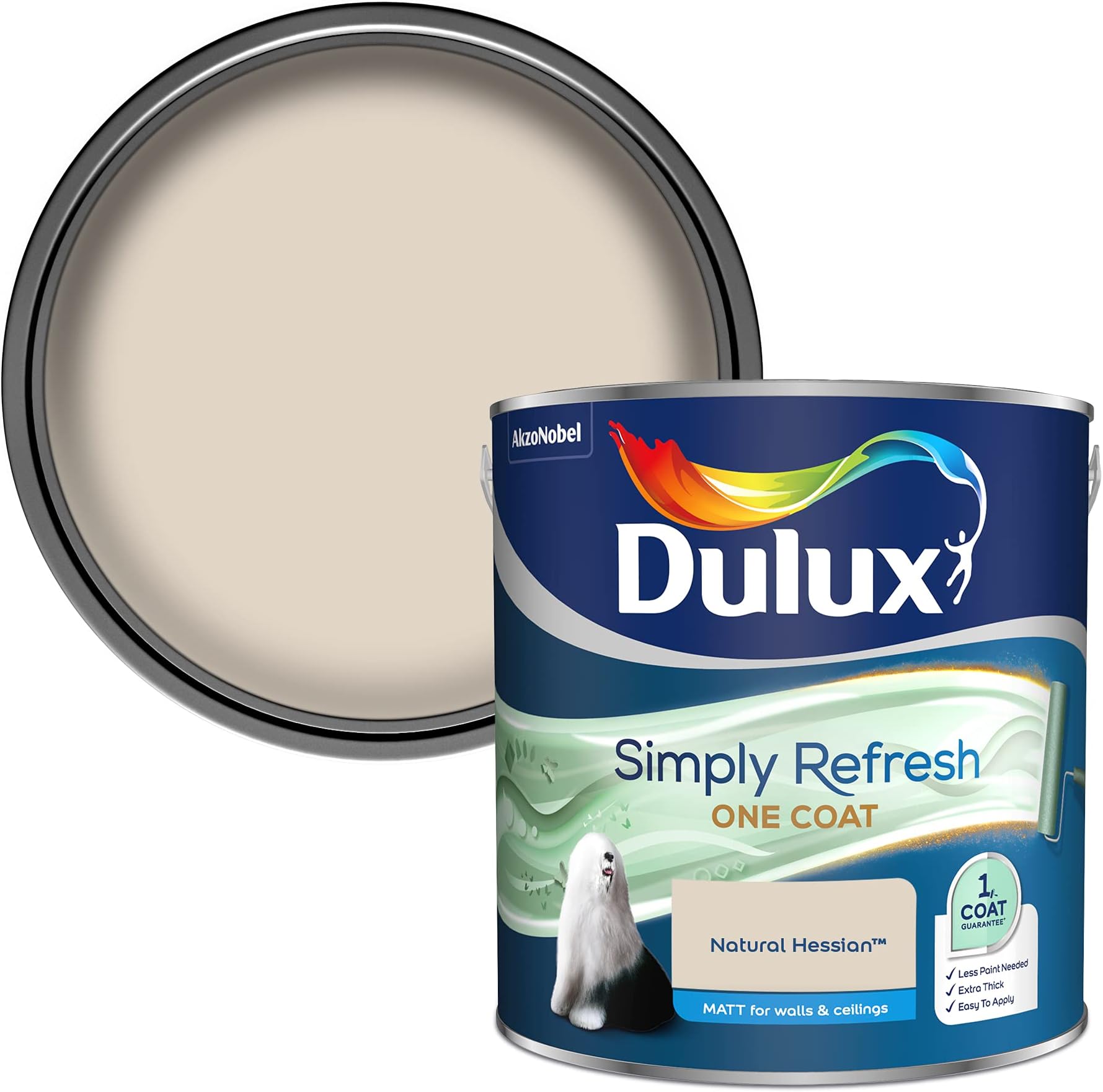 Dulux Simply Refresh Matt Emulsion Paint - Natural Hessian - 2.5L, 5382887