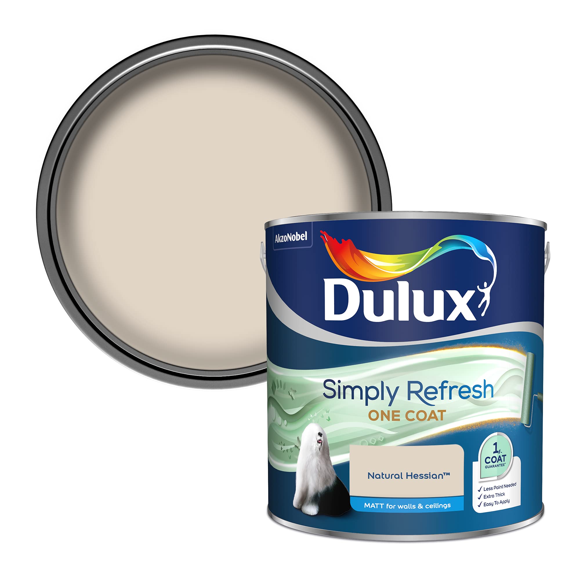 Dulux Simply Refresh Matt Emulsion Paint - Natural Hessian - 2.5L, 5382887