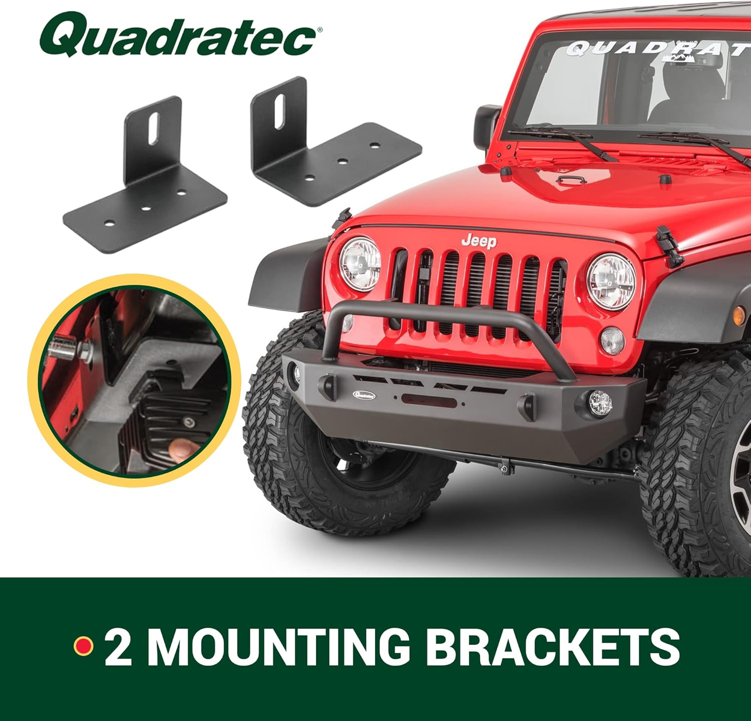 Quadratec Back Up Light Mounts - No Drilling or Modifications Required - Fits Jeep JK & JKU 2007-2018