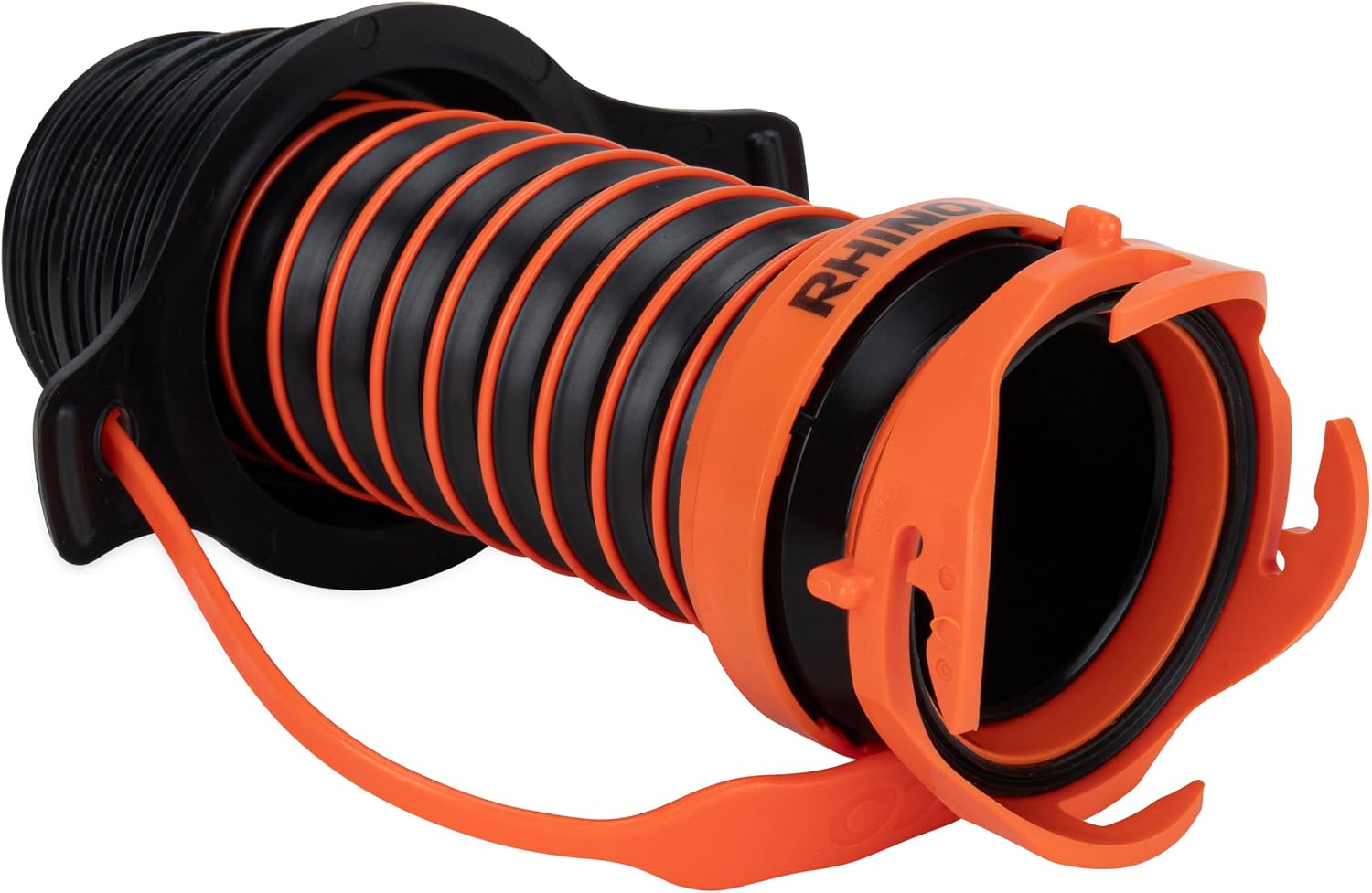 Camco Flexible 3-in-1 RV Sewer Hose Adapter & Drain Seal - Easily Connect Your Camper Sewer Hose to 3, 3 1/2, or 4 inch Inlets Even with Damaged Threads - Features RhinoExtreme Hose and Handle (39319)