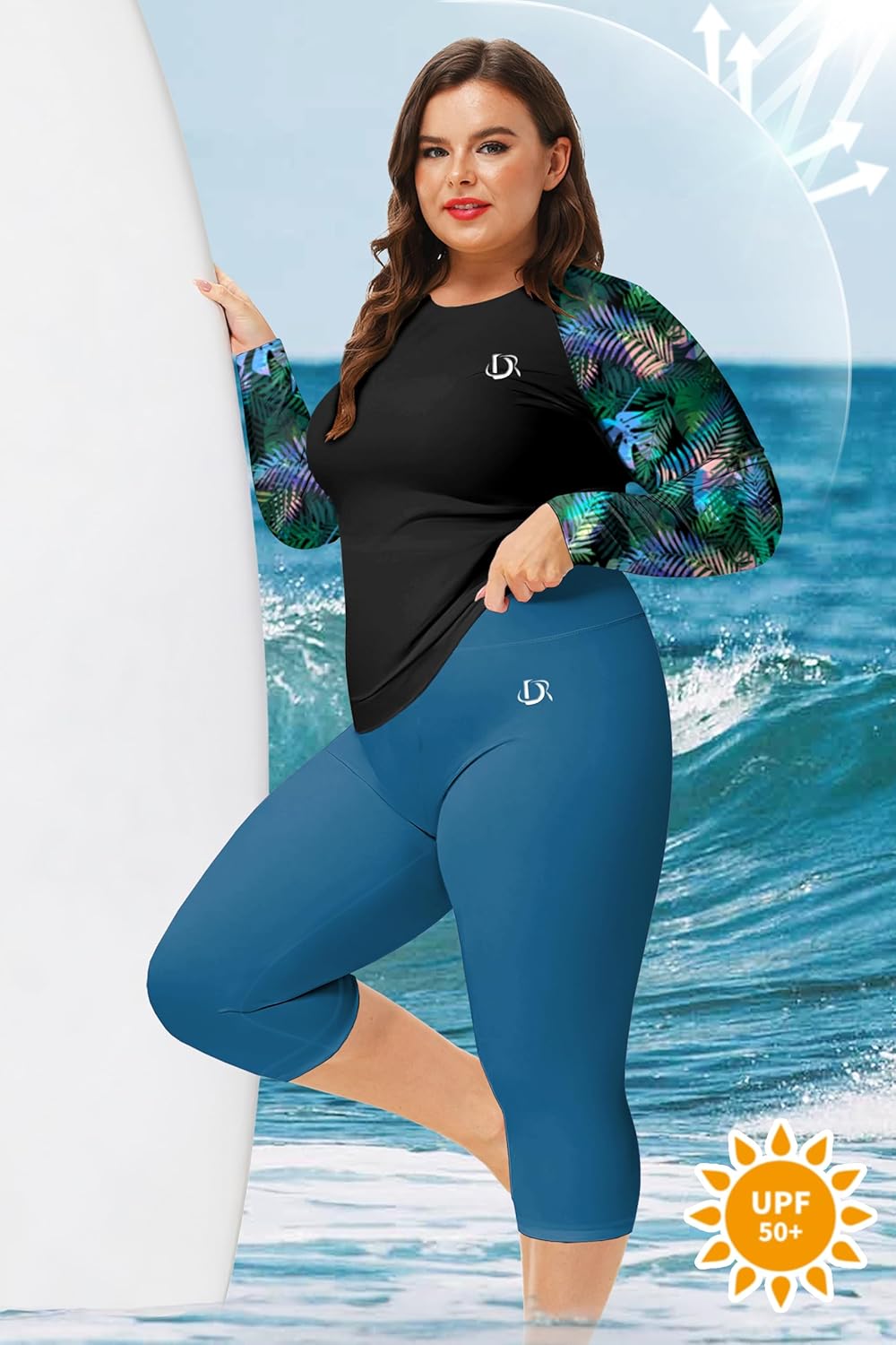 Deerose Swim Pants for Women Swim Capris High Waisted Sun Protection UPF 50+ Long Swimming Leggings Shorts - Image 6