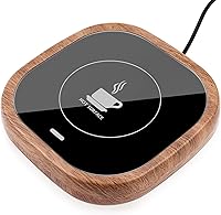 Vista 9 de Calentador de tazas de café para escritorio - Calentador de bebidas de madera con apagado automático para leche, té, agua, cacao - Placa inteligente