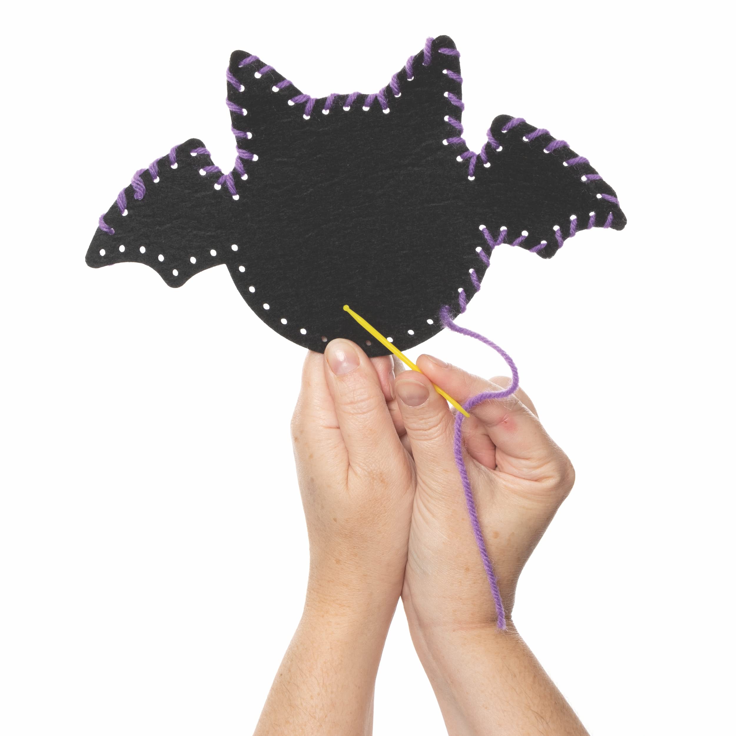 Kit Couture Enfant Citrouille Halloween - Lot De 3 Kits Complets (feutre, Laine, Aiguille Plastique, Rembourrage) - Activité Manuelle Dès 5-6 Ans - Largeur ~13-14 Cm - 5