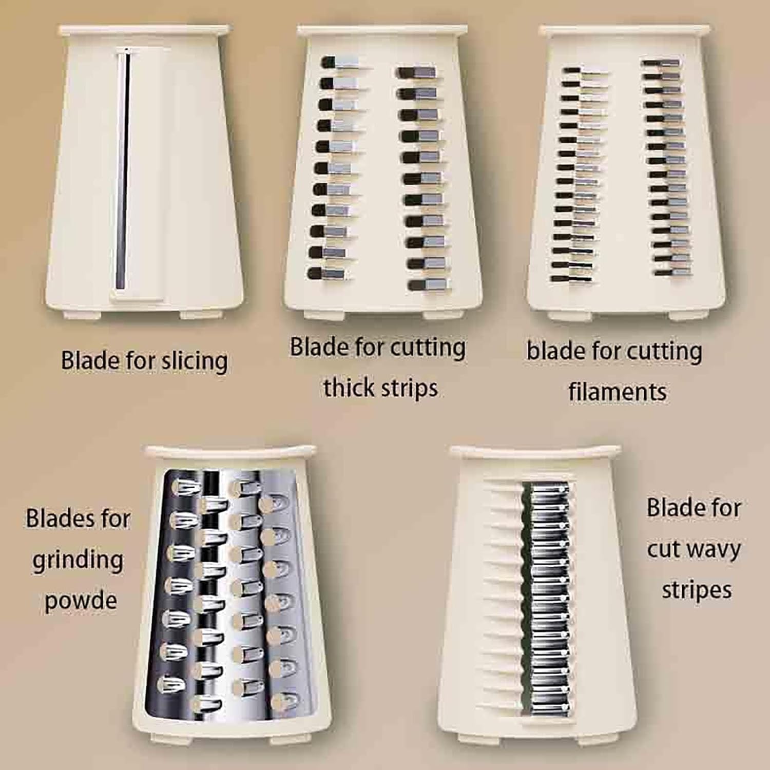 Rotary Cheese Grater with Suction Base, Shredder Kitchen with Handle, Cheese Rotary Grater with 5 Well-Designed Blades, Mandoline Slicer & Food Chopper for Kitchen, Easy to Clean (White)