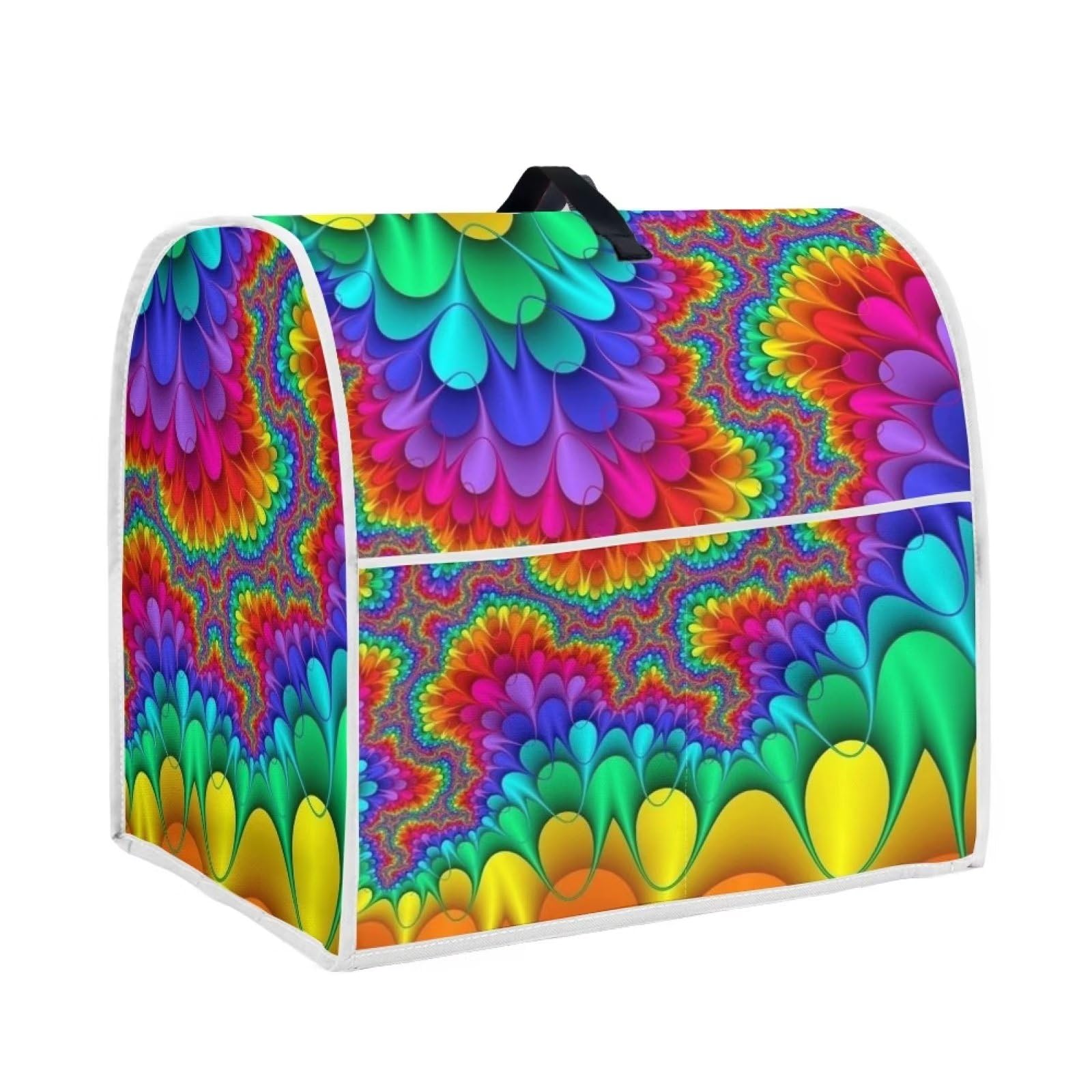 HUGS IDEA Rainbow Hippie Tie Dye Kitchen Stand Mixer Cover- Washable Protective Food Mixer Cover Kitchen Blender Cover Stain Resistant Kitchen Blender Cover