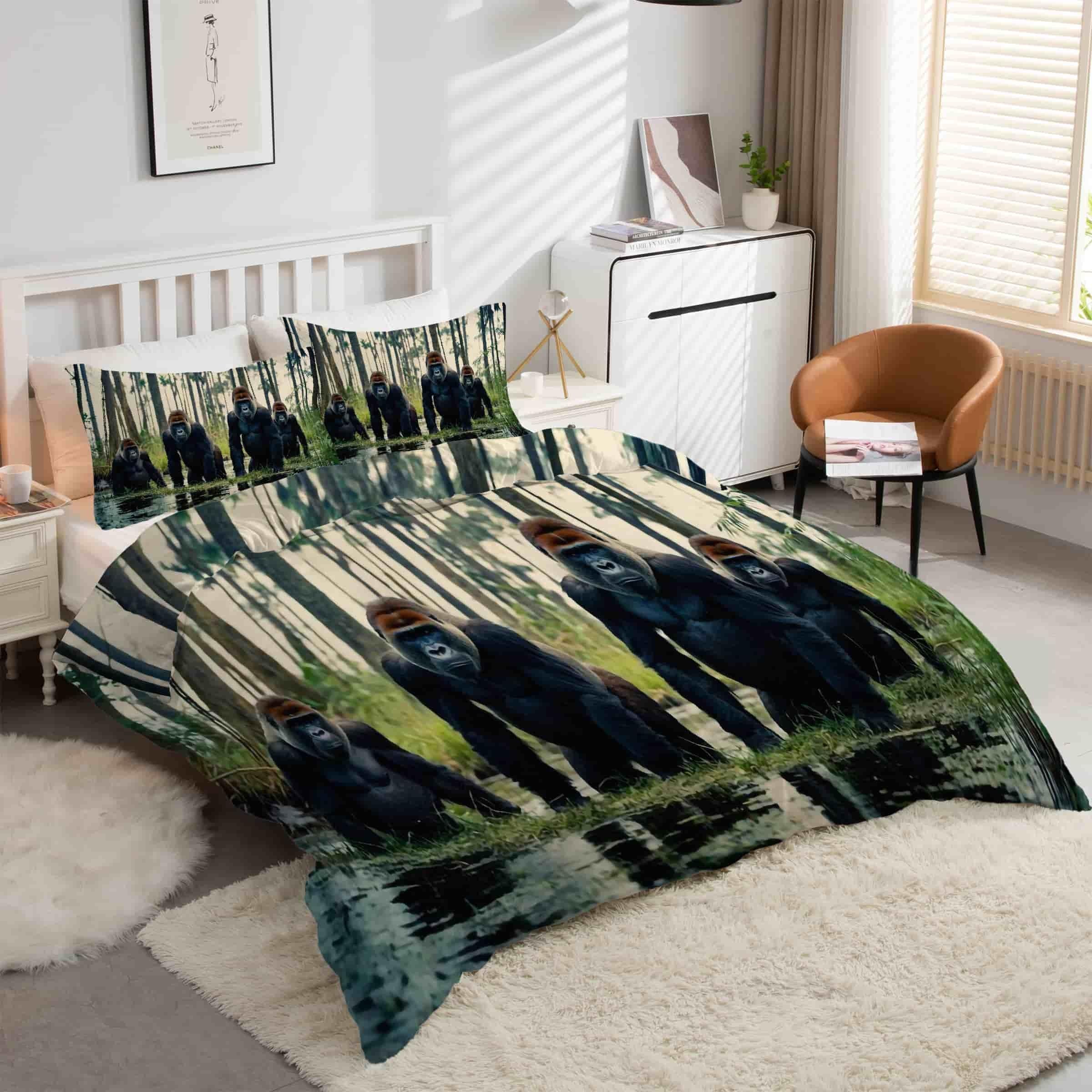 Housse de couette gorille 220x240 pour créer une ambiance jungle