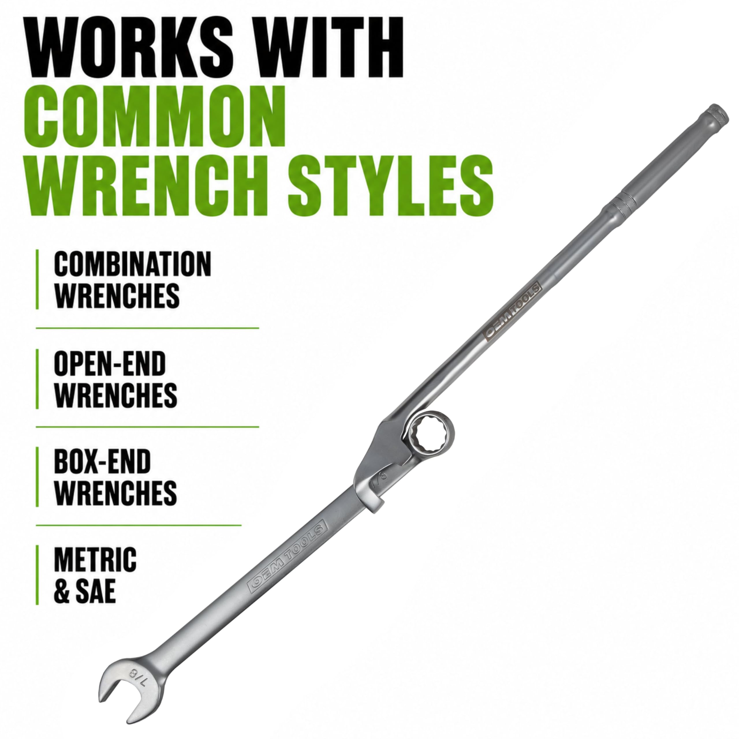 OEMTOOLS 22656 Wrench Extender, Adattatore universale per estensore, Tubo a barra per interruttore in acciaio forgiato a goccia, Estensione ergonomica della maniglia della chiave