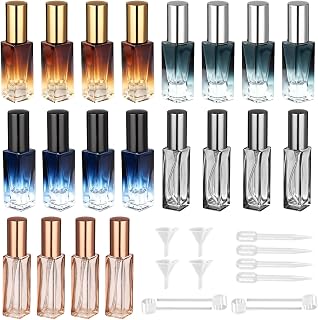 Gradient Perfume Bottle Set for Travel, 20 Units, 8.5 Ml and 10 Ml, No-Spill Spray System, Glass Build, Gradient Colors, Ideal for Scent Application On The Go