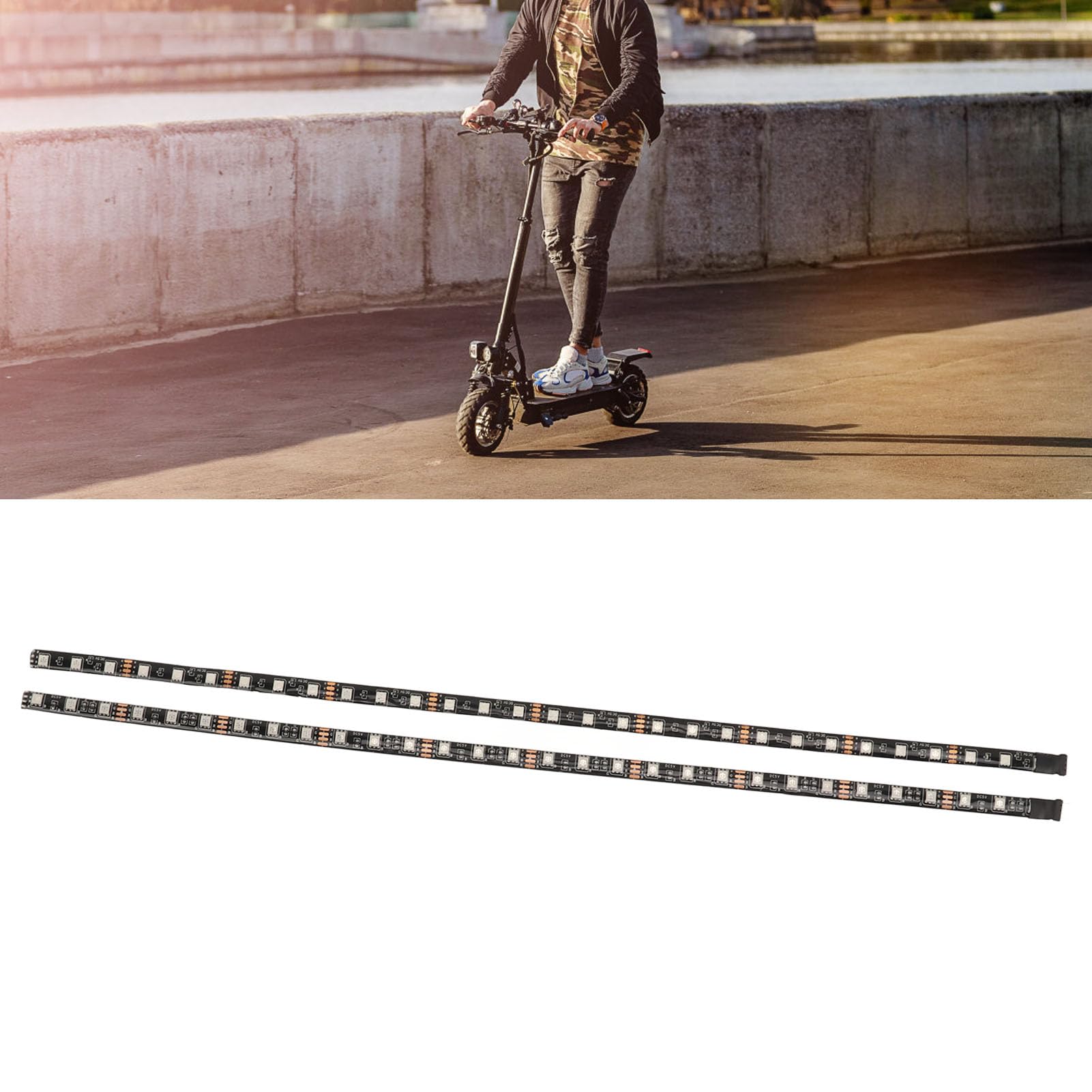 Alomejor Bande Lumineuse LED pour Scooter électrique, avec Couleurs Réglables, étanche et Isolée, Accessoire pour Scooter électrique