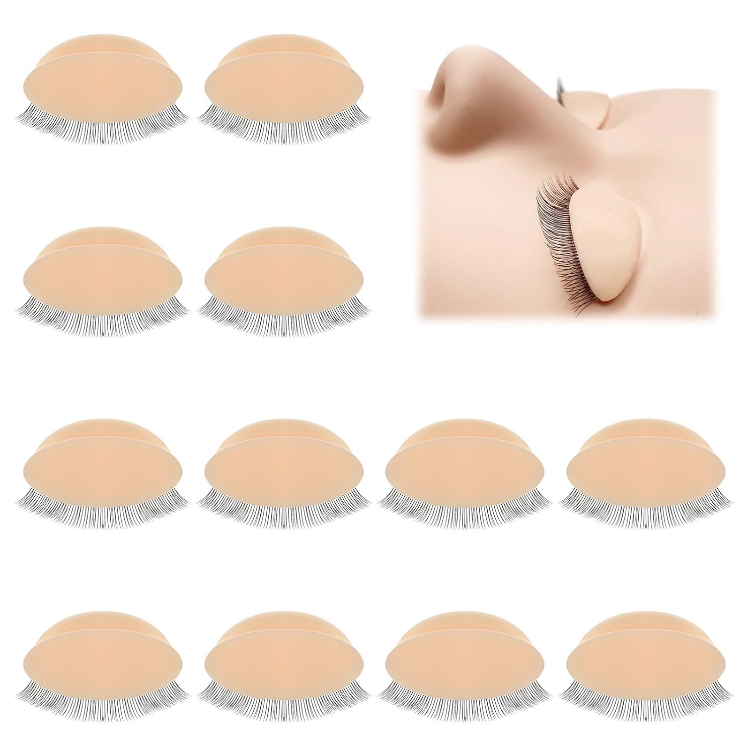 12pcs Replacement Eyelids for Lash Extension Training
