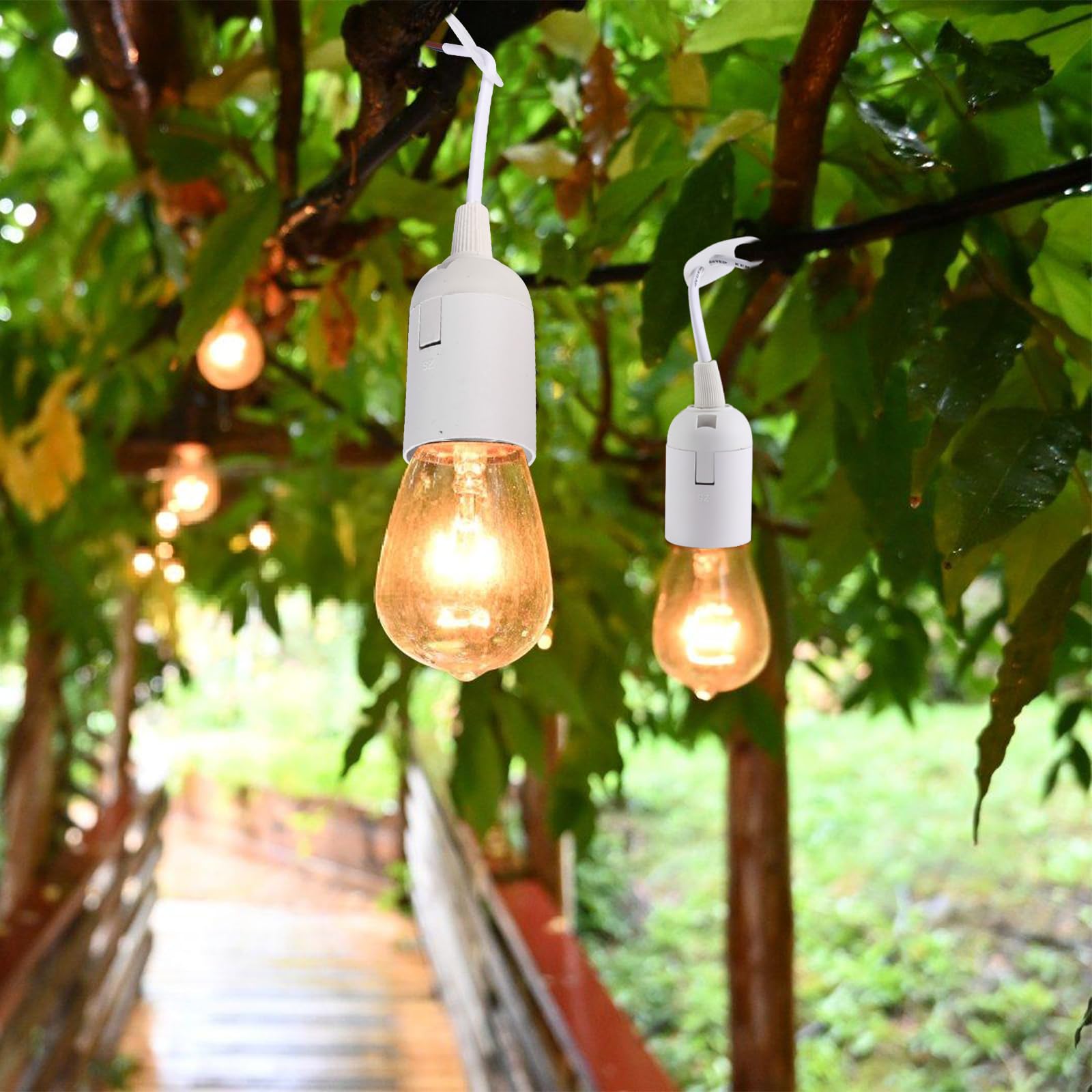 E27 lampfitting E27 met kabel, lamphouder E27, renovatiefitting voor gloeilampen en ledlampen, 4 A, 250 V, max. 60 W