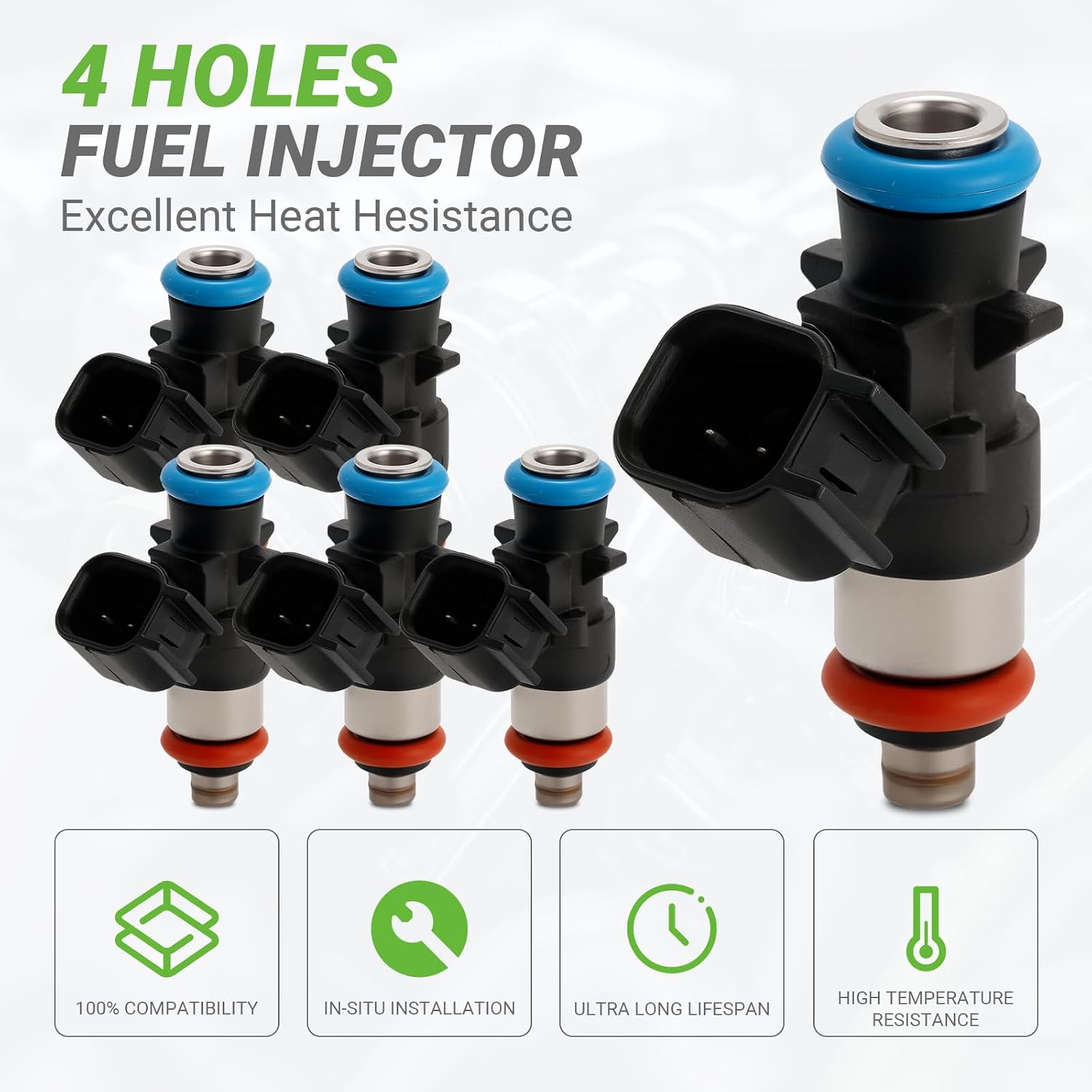 Fuel Injectors Set of 6 Compatible with Jeep Cherokee V6 3.2L GAS 2014/2015/2016/2017# Replace parts FJ1267 0280158313 04627794AA 4627794AA 280158313
